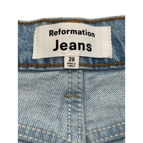 Reformation Cynthia Patch High-Rise Jeans Straight Leg Organic Cotton Size 29 - Picture 3 of 8